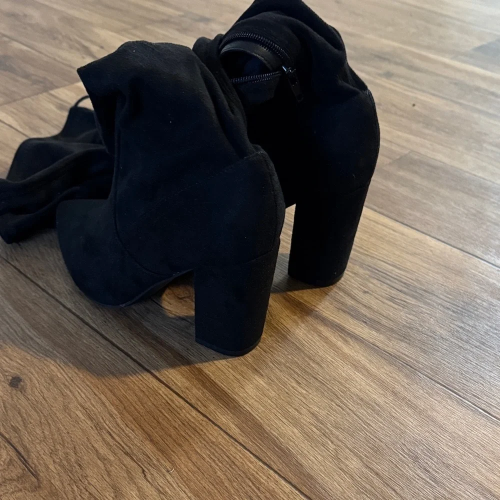 JustFab Black Over the Knee Boots